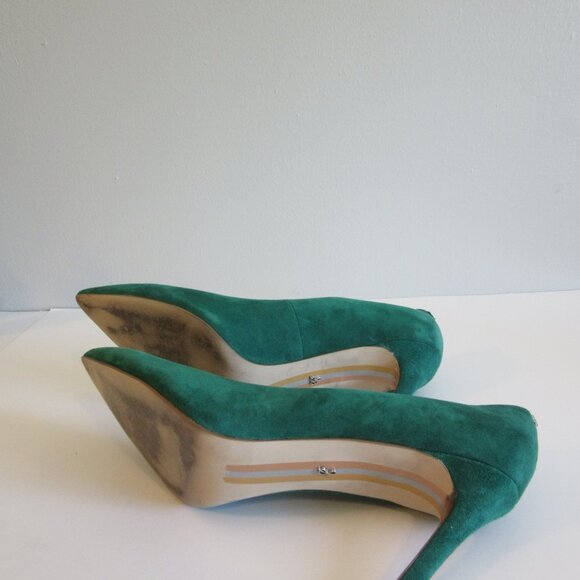 Sam Edelman Emerald Green Suede Pointed Toe Slip On Pumps Size 11 - Picture 6 of 6